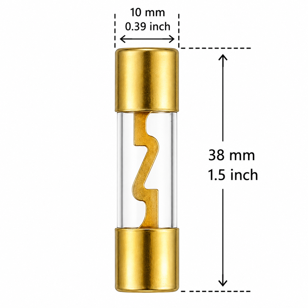 Absolute AGU50-5 5-Pack 50 Amp Gold-Plated AGU Glass Fuses