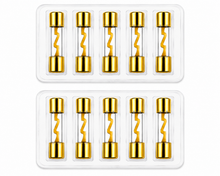 Load image into Gallery viewer, 10 Patron P-AGU60 60 Amp AGU gold plated fuses round glass fuse
