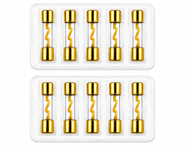 10 American Terminal T-AGU60 60 Amp AGU gold plated fuses round glass fuse