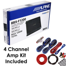 Load image into Gallery viewer, Alpine BBX-F1200 1200 Watts 4-Channel BBX Series Class A/B Amplifier w/ Amp Kit