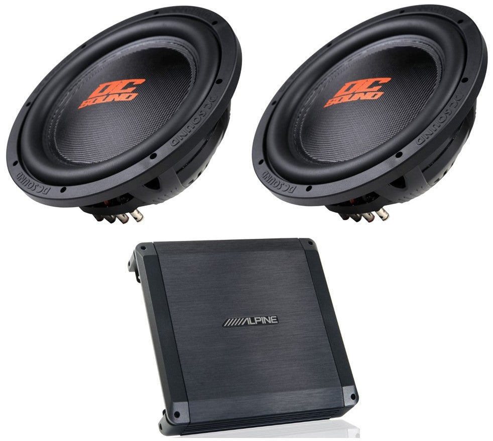 Alpine BBX-T600 600W 2-ohm 2 Ch Amplifier & 2 DSW2500 12" Subwoofer