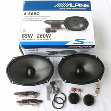 Load image into Gallery viewer, Alpine S-S69C 260w 6x9" Car Audio Component Speakers w/1 Tweeters
