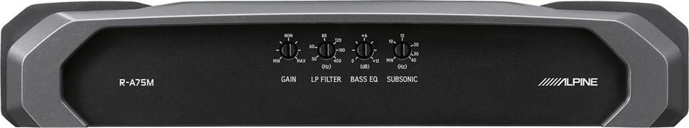 Alpine R-A75M Mono Amplifier + R-SB10V 10" Subwoofer Enclosure + RUX-KNOB.2