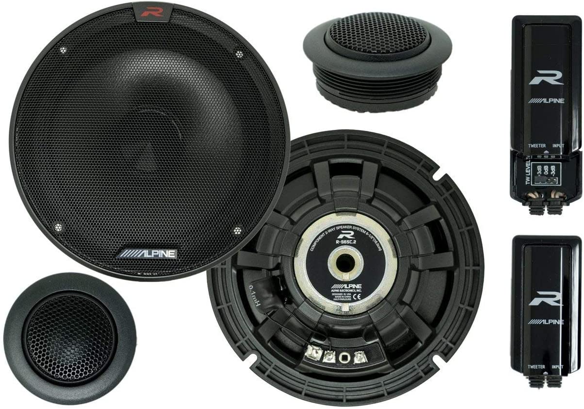 2 Alpine R-S65C.2 Component System 300W MAX, 100W RMS 6.5" R-Series Component 2-Way Speakers