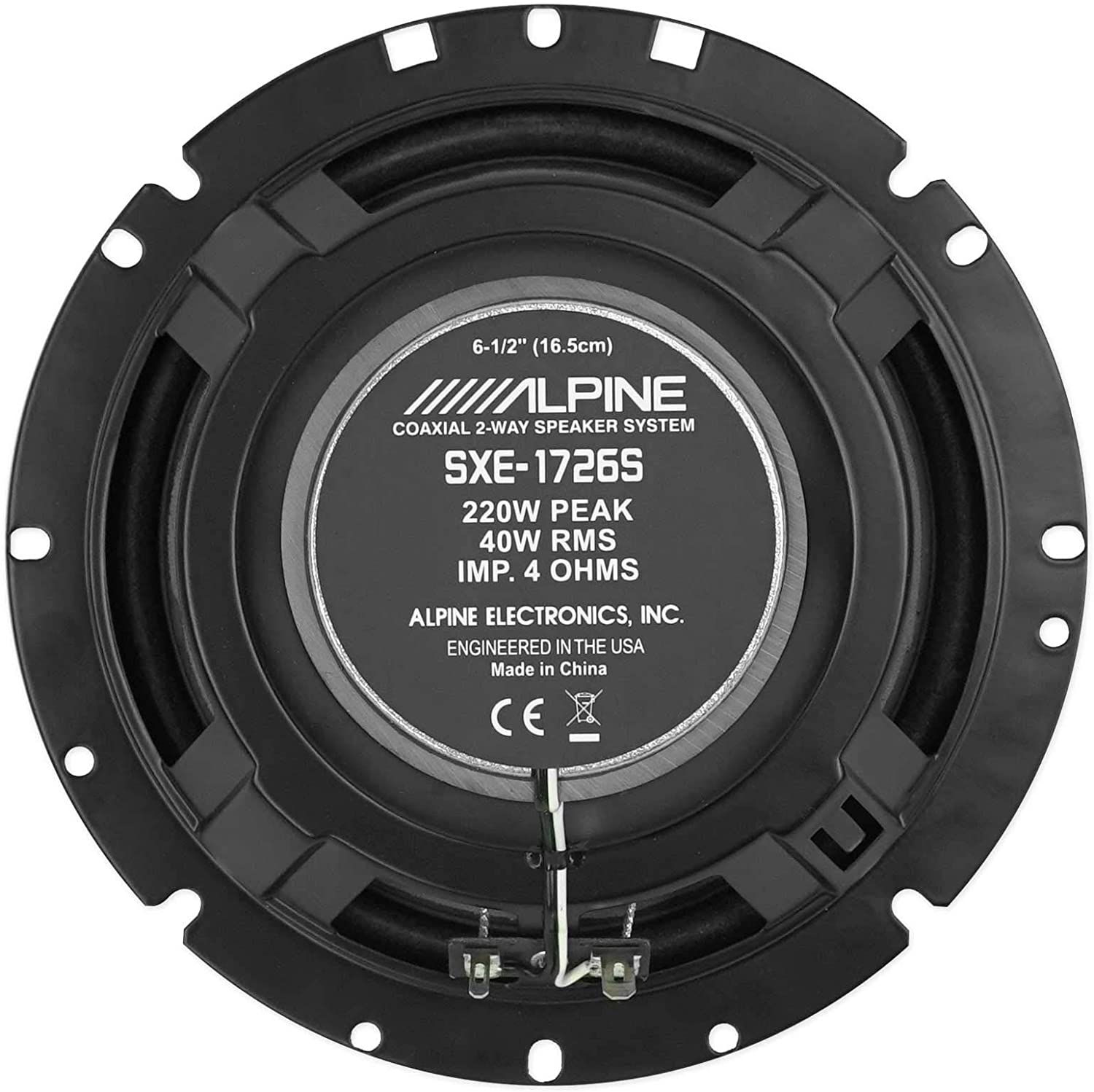 Alpine SXE-1726S Car Speaker 220W Max, 40W RMS 6-1/2" 2-Way Coaxial Speakers