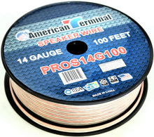 Load image into Gallery viewer, American Terminal PROS14100 14 Gauge Speaker Wire 100' 14 Gauge PRO PA DJ Car Home Marine Audio Speaker Wire Cable Spool