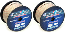 Load image into Gallery viewer, 2 American Terminal PROS8G100 100' 8 Gauge PRO PA DJ Car Home Marine Audio Speaker Wire Cable Spool