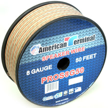 Load image into Gallery viewer, 2 American Terminal PROS8G50 50' 8 Gauge PRO PA DJ Car Home Marine Audio Speaker Wire Cable Spool