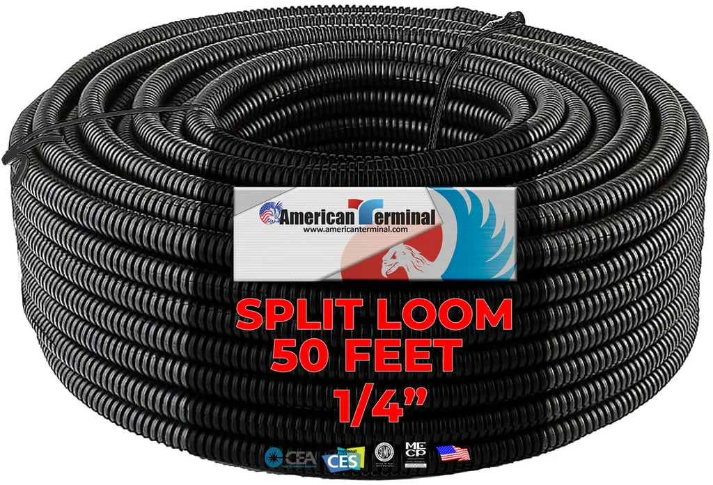 A/T SLT14 50 FEET 1/4" SPLIT LOOM WIRE TUBING HOSE COVER AUTO HOME MARINE