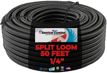 Load image into Gallery viewer, American Terminal ASLT14-50 50 feet 1/4" split loom wire tubing hose cover auto home marine