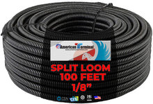 Load image into Gallery viewer, American Terminal ATSLT18-100 100' 1/8" 2.5mm Split Wire Loom Conduit Polyethylene Corrugated Tubing Sleeve Tube