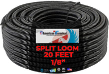 Load image into Gallery viewer, American Terminal ATSLT18-20 20' 1/8" 2.5mm Split Wire Loom Conduit Polyethylene Corrugated Tubing Sleeve Tube
