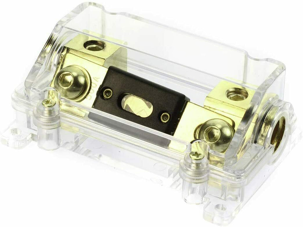 Absolute USA ANH-0 Gold Inline ANL Fuse Holder Fits 0, 2, 4 Gauge with 120AMP Fuse