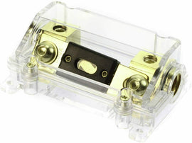 Absolute USA ANH-0 Gold Inline ANL Fuse Holder Fits 0, 2, 4 Gauge with 120AMP Fuse