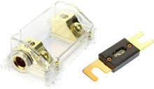 Load image into Gallery viewer, Absolute USA ANH-0 Gold Inline ANL Fuse Holder Fits 0, 2, 4 Gauge with 140AMP Fuse