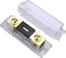 Load image into Gallery viewer, 2 Absolute ANH-3 0/2/4 Gauge AWG in-Line ANL Fuse Holder &amp; 2 Gold Plated 100 Amp Fuse