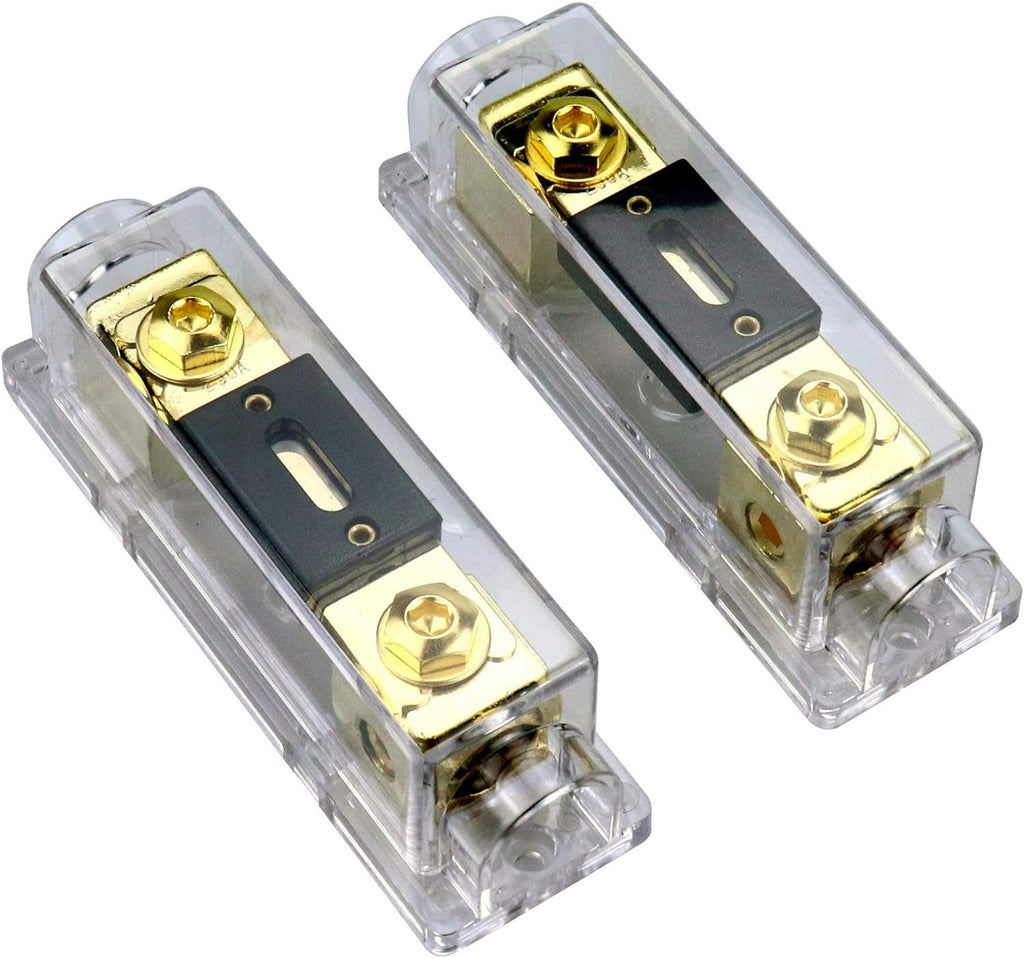 2 Absolute ANH-3 0/2/4 Gauge AWG in-Line ANL Fuse Holder & 2 Gold Plated 150 Amp Fuse