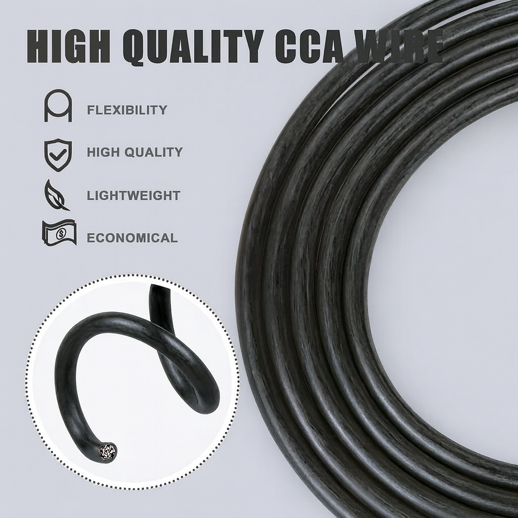 American Terminal ATP8G250BK 8GA 250' Black Power Ground Wire Car Audio Amplifier Marine Cable