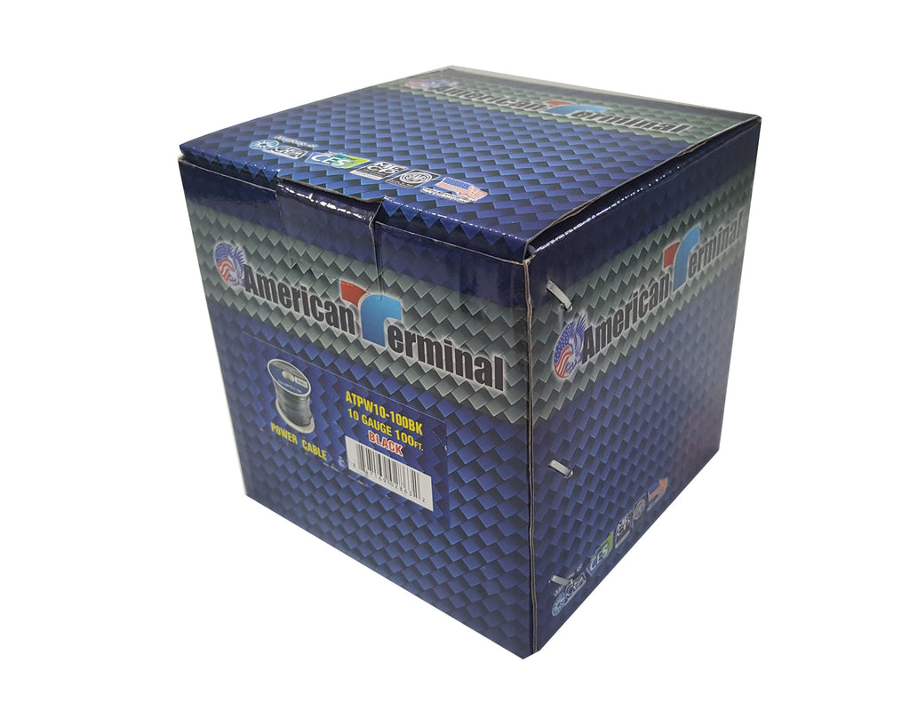 American Terminal ATPW10-100BK 10GA 100' Black Primary Remote Power Ground Wire