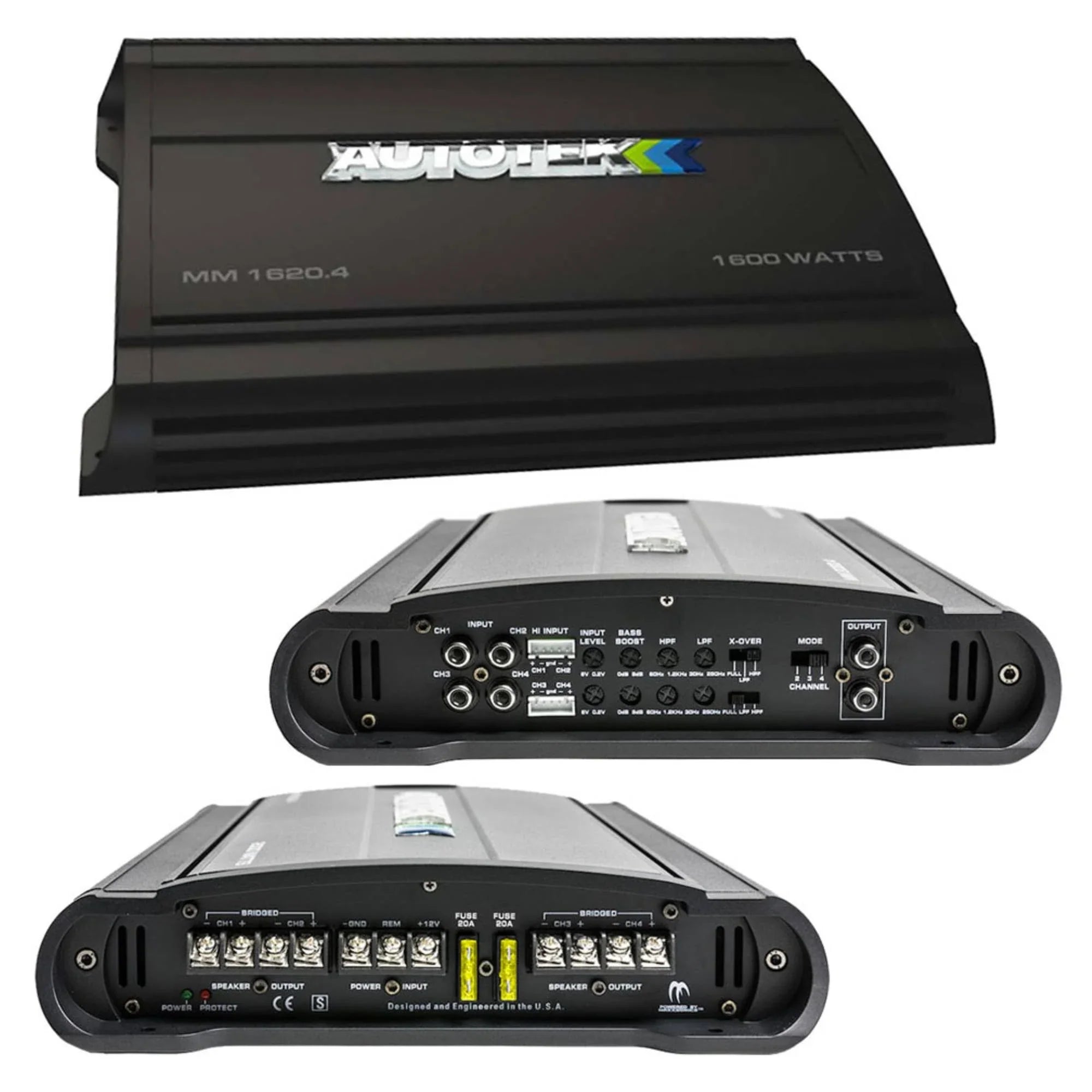 AUTOTEK MM1620.4 1600W Max (800W RMS) 4-Channel Class-A/B Amplifier