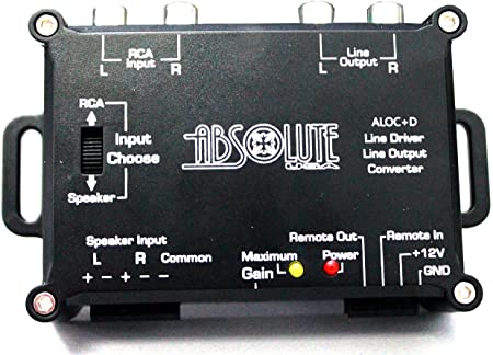 2 Absolute ALOC+D Line Driver/Line Output Hi to Low RCA Converter With Built In Remote Turn On Output