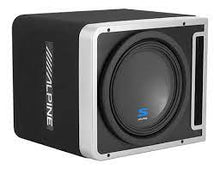 Load image into Gallery viewer, Alpine S-SB10V 10" Vented Loaded Halo Enclosure with Alpine KTA-30MW Mono and KTA-30FW 4-Channel Weather Resistant Amplifiers