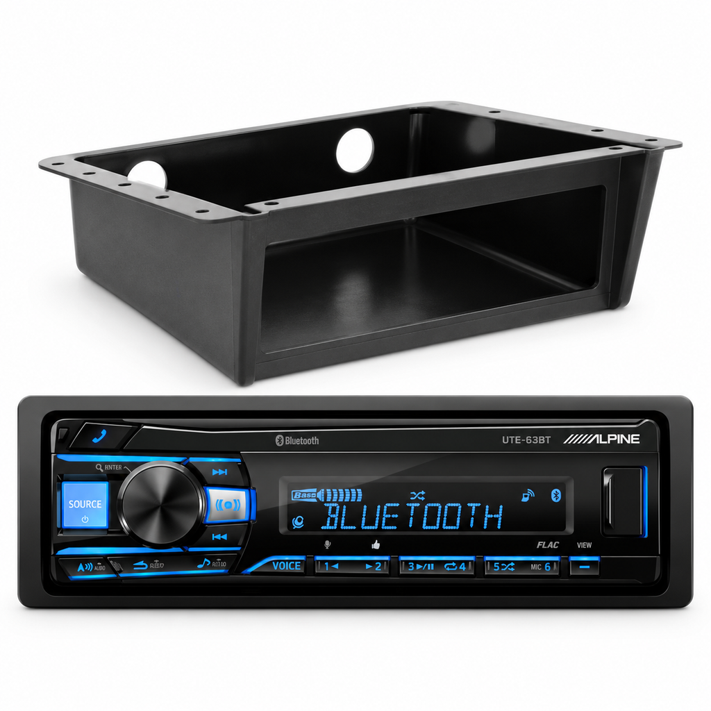 Alpine UTE-63BT Bluetooth Digital Media Receiver + Under-Dash Mount Kit