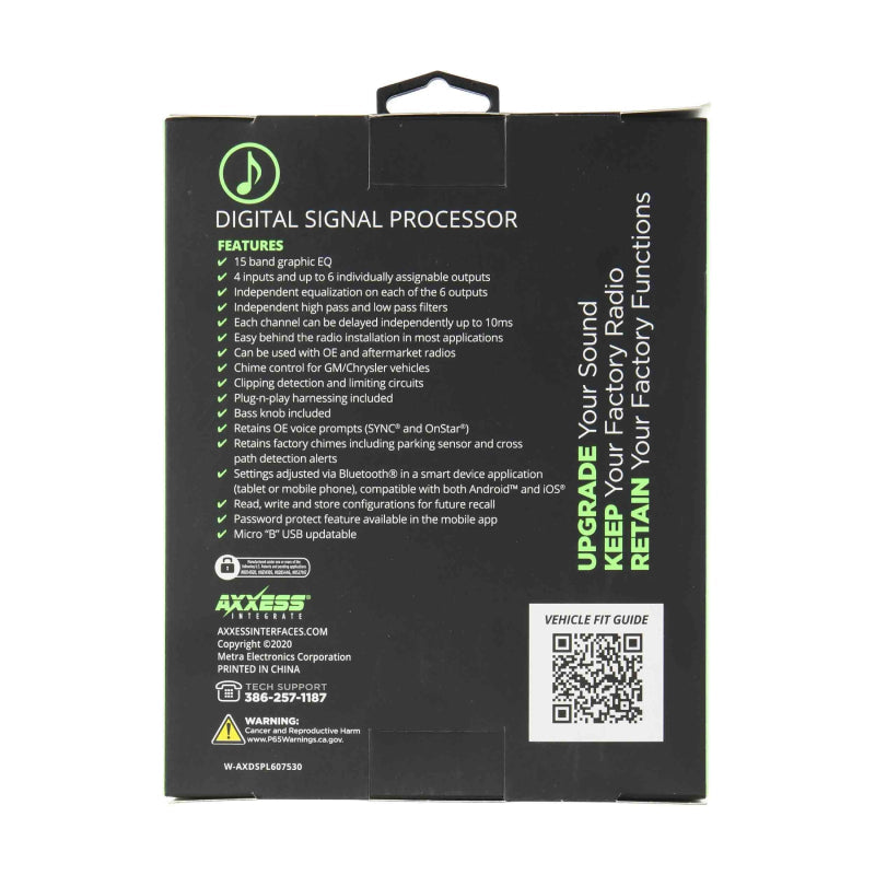 Axxess AXDSPL-CH5 DSP Package with AXDSP-L, T-Harness and Amp Bypass Harness - Chrysler 2013-Up