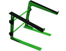 Load image into Gallery viewer, MR DJ LTS109GR Laptop Computer Stand Green Mobile Disc Jockey PC Table Rack Mount Clamp Bracket