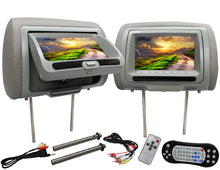 Load image into Gallery viewer, Absolute DPH-770PKGG 7.5" Pair Gray Headrest TFT/LCD Monitor DVD/USB/SD Package