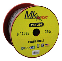 Load image into Gallery viewer, MK Audio PC8250BK 8GA 250' Black Power Ground Wire Car Audio Amplifier Marine Cable