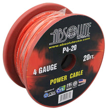 Load image into Gallery viewer, Absolute P4-20OR 20' 4-Gauge Orange Copper Mix Power Ground Wire Cable