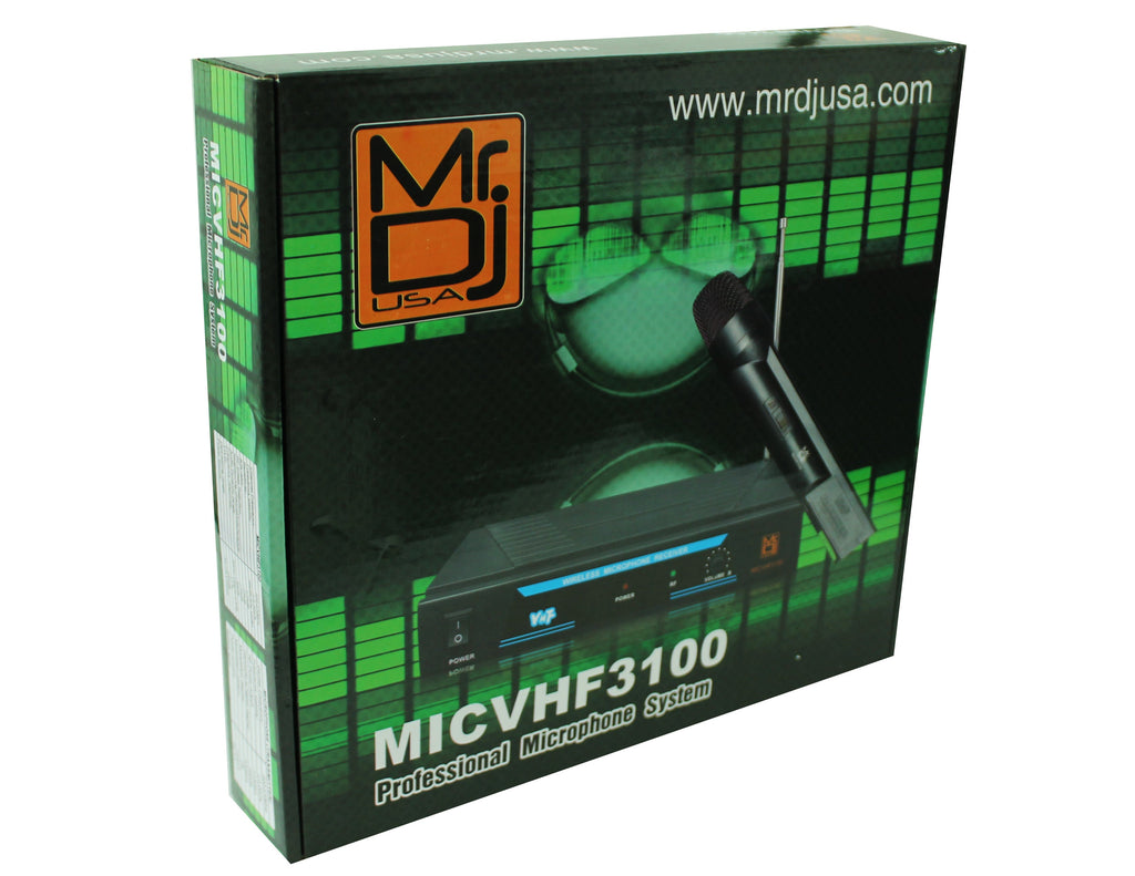 2 MR DJ MICVHF3100 Wireless Dual-Channel Handheld design Microphone System