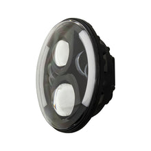 Load image into Gallery viewer, Saddle Tramp BC-703B Round Motorcycle Headlights with Black Face and Partial Halo - 7 Inch