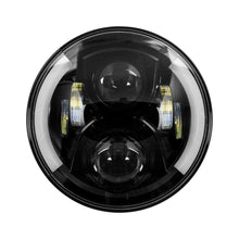 Load image into Gallery viewer, Saddle Tramp BC-703B Round Motorcycle Headlights with Black Face and Partial Halo - 7 Inch