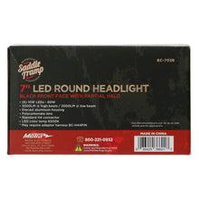 Load image into Gallery viewer, Saddle Tramp BC-703B Round Motorcycle Headlights with Black Face and Partial Halo - 7 Inch