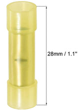 Load image into Gallery viewer, MK Audio KBC1210Y 100 pcs 12 - 10 Gauge AWG Yellow insulated Nylon crimp terminals connectors Butt Connectors