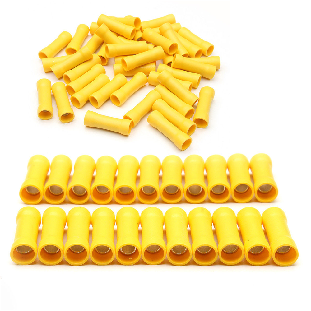 Absolute BCV1210Y 100 pcs 12 - 10 Gauge AWG Yellow insulated crimp terminals connectors Butt Connectors