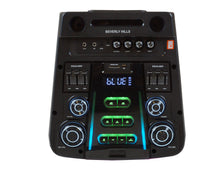 Load image into Gallery viewer, 2 MR DJ BEVERLY HILLS 55000W Dual 12” Bluetooth Rechargeable Party Speaker Ring Partylights 2 Wireless Mic TWS Portable DJ PA System