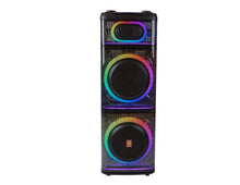 Load image into Gallery viewer, 2 MR DJ BEVERLY HILLS 55000W Dual 12” Bluetooth Rechargeable Party Speaker Ring Partylights 2 Wireless Mic TWS Portable DJ PA System