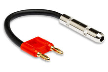 Load image into Gallery viewer, Hosa BNP-116RD 1/4-inch TS Female to Dual Banana Speaker Adapter - Red