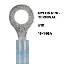 Load image into Gallery viewer, Install Bay BNRT14 Blue Nylon Ring Terminals 16-14 GA 1/4 inch - Package of 100