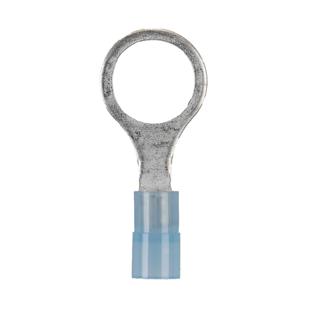 Install Bay BNRT38 Blue Nylon Ring Terminals 16-14 GA 3/8 inch - Package of 100