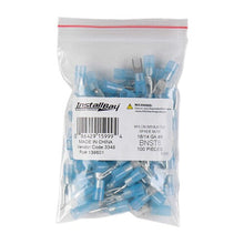 Load image into Gallery viewer, Install Bay BNST6 Blue Nylon Spade Terminals 16-14 Gauge #6 - Package of 100