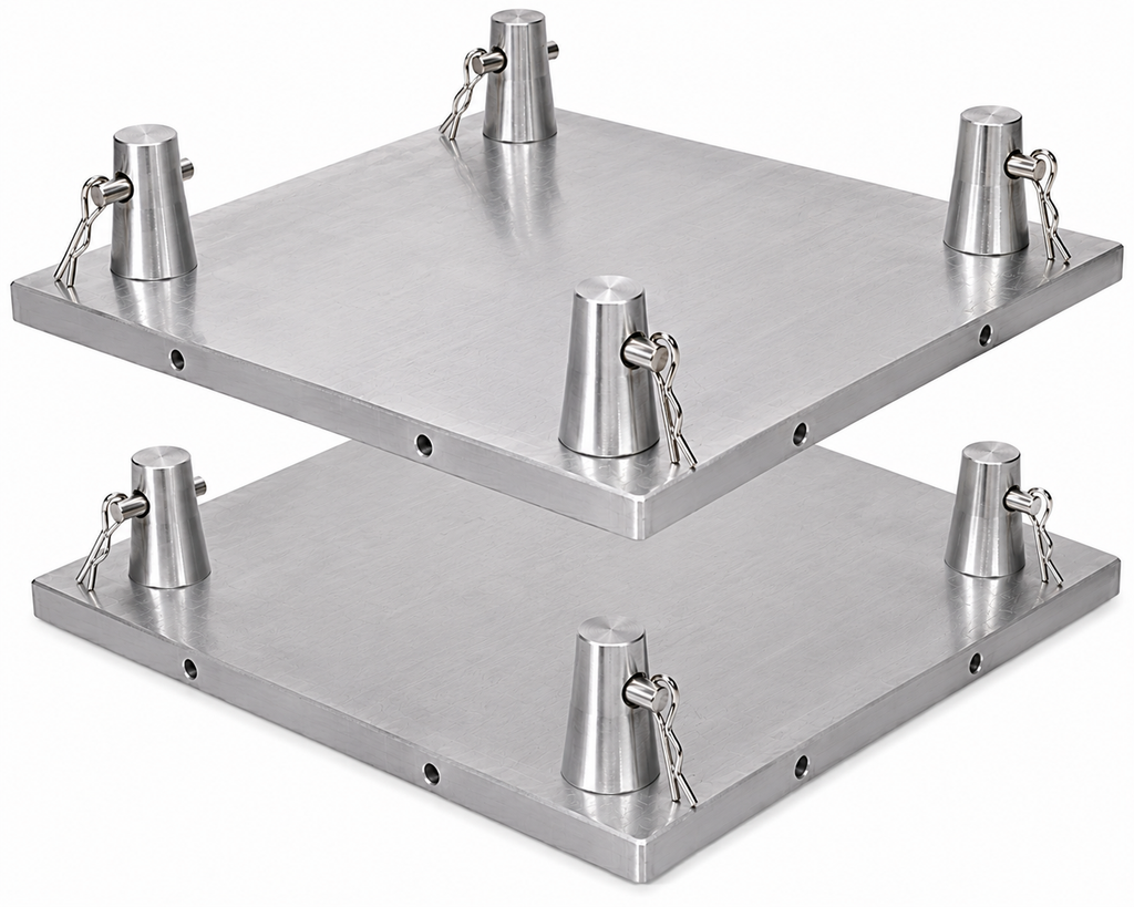 2 MR TRUSS BP1414 Universal Aluminum Base Plate 12" x 12" for 12" Square Truss