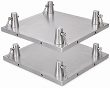 Load image into Gallery viewer, 2 MR TRUSS BP1414 Universal Aluminum Base Plate 12" x 12" for 12" Square Truss