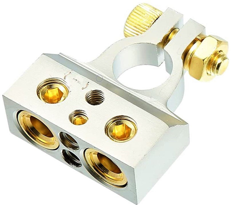 2 DC Sound DBTC300N 0/2/4/6/8 AWG Single Negative Power Battery Terminal Connectors Chrome