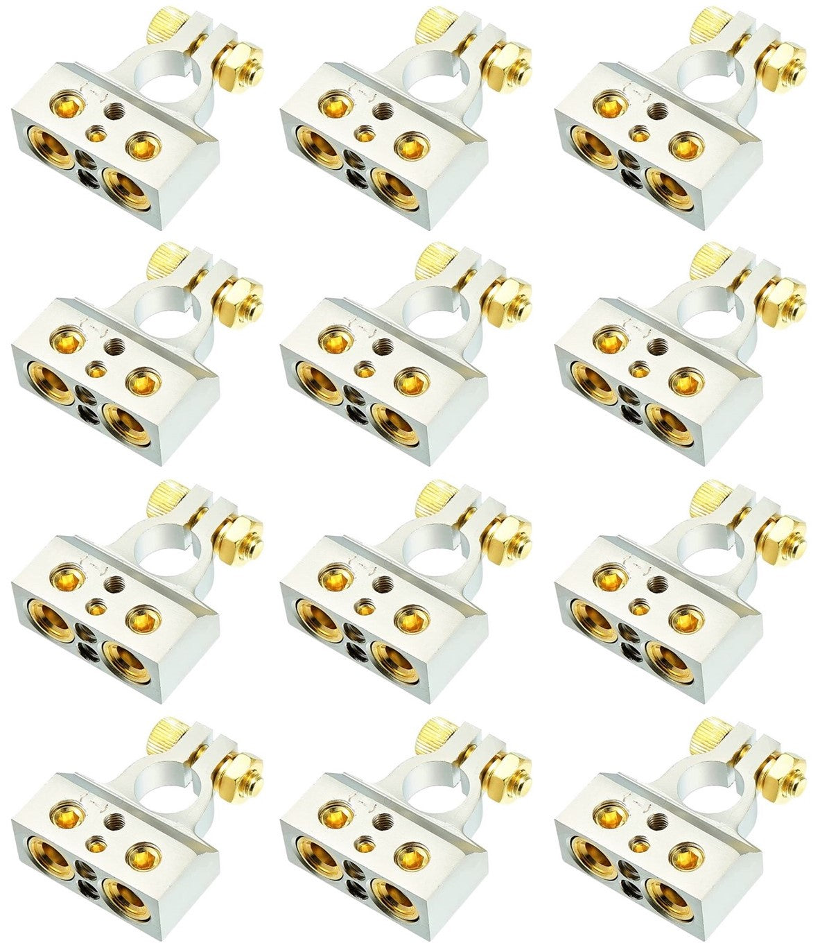 12 Absolute BTC300N 0/2/4/6/8 AWG Single Negative Power Battery Terminal Connectors Chrome