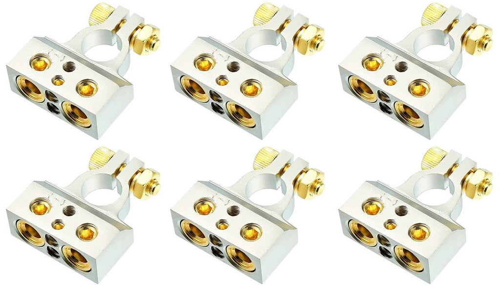 6 MK Audio MBTC300N 0/2/4/6/8 AWG Single Negative Power Battery Terminal Connectors Chrome