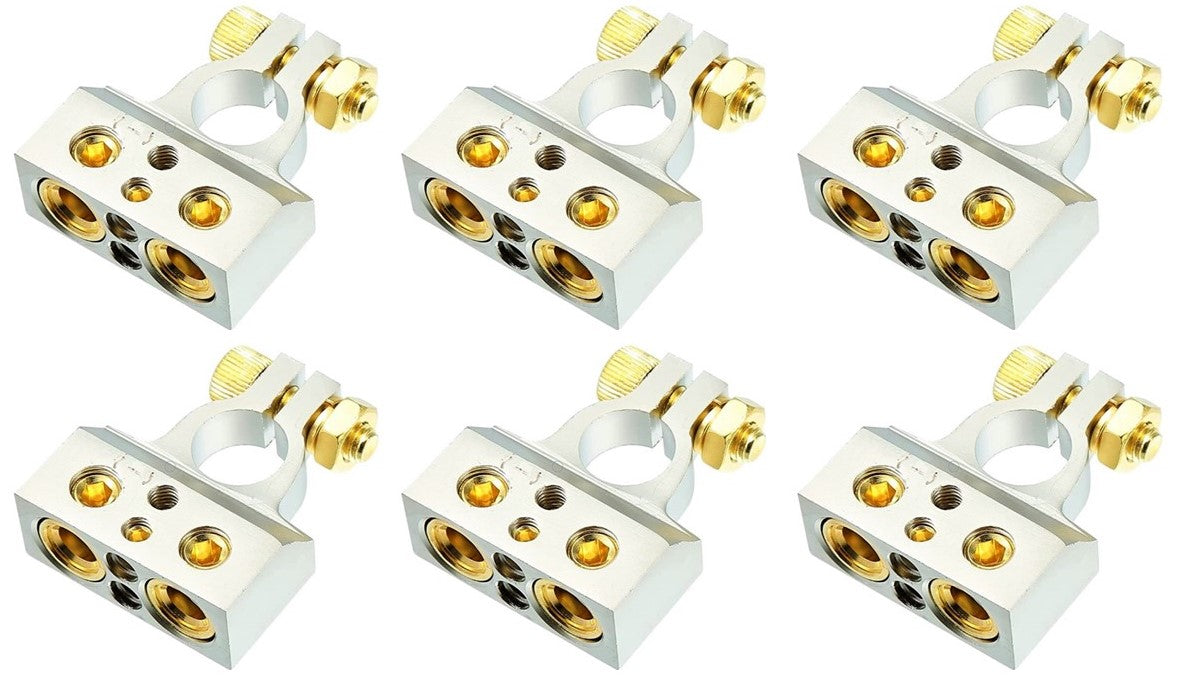 6 DC Sound DBTC300N 0/2/4/6/8 AWG Single Negative Power Battery Terminal Connectors Chrome